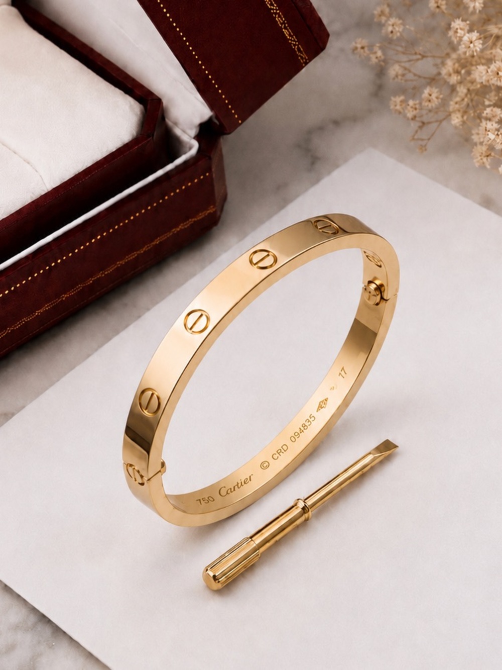 Stamped Gold Plated Love Bangle Bracelet No Stones Waterproof - Picture 7 of 11